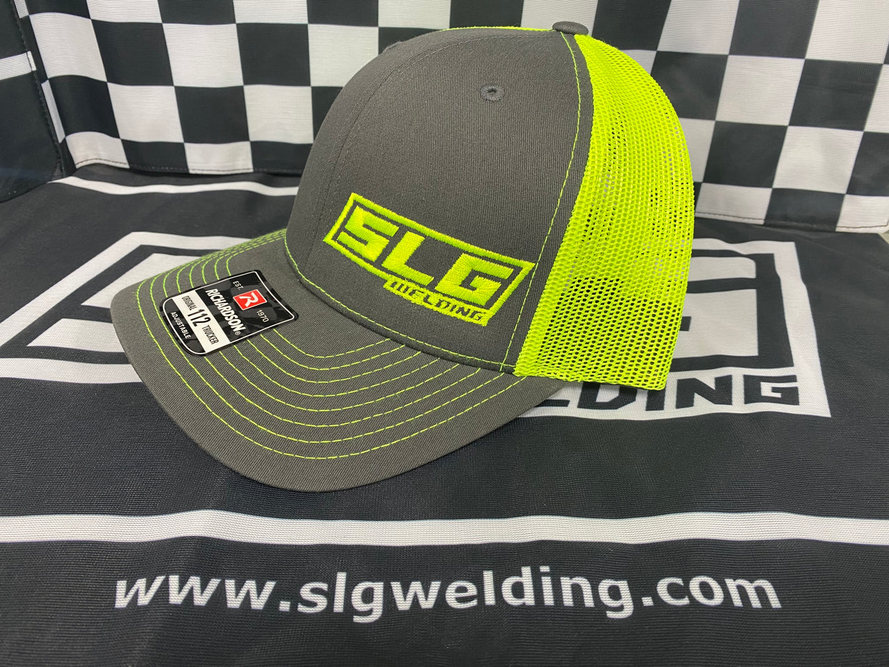 SLG SnapBack Trucker Hat - Grey/Fluorescent Yellow