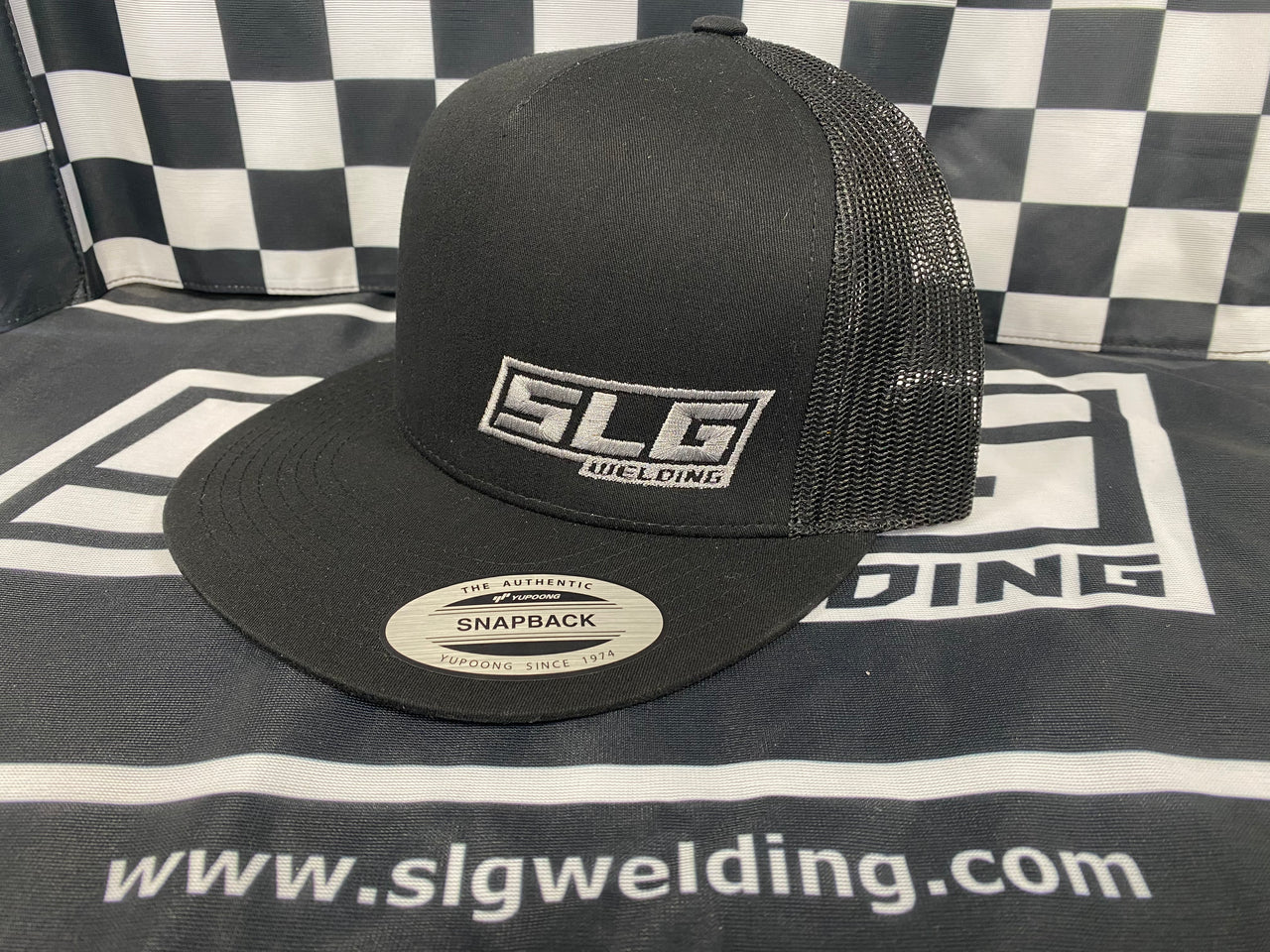 SLG Flat Brim SnapBack Hat - Black/Black