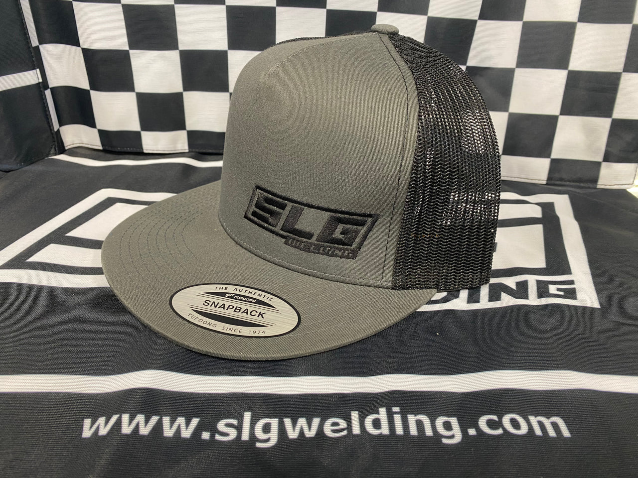 SLG Flat Brim SnapBack Hat - Grey/Black